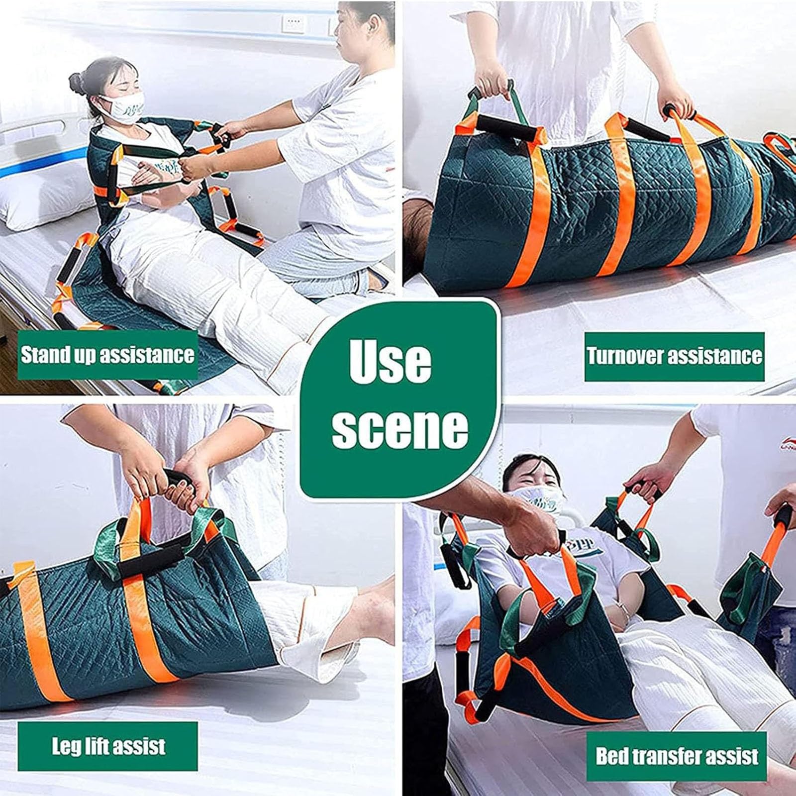 Almohadilla de cama de posicionamiento con asas, sábanas de deslizamiento reutilizables, para pacientes postrados en cama de hospital, tabla de transferencia de giro, elevación y reposicionamiento