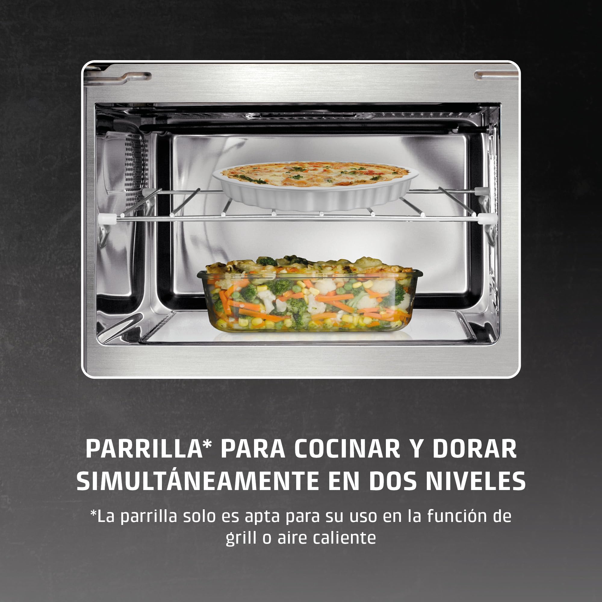 CASO MG 25 Ecosytle Ceramic - Microondas 2 en 1 sin plato giratorio con grill de 1000W - Capacidad de 25L - Temporizador hasta 30 mins - grande - plateado