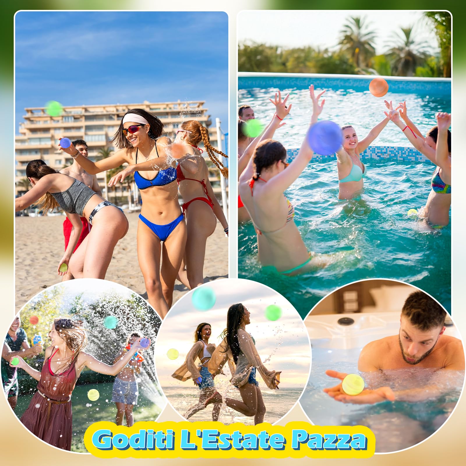 12 Pezzi Palloncini D'acqua Riutilizzabili [Riempimento Rapido Sola Mano] Palline D'acqua Estive All'aperto Giocattoli da Spiaggia per Bambini Dai 3 + / Adulti, Non Magnetici & Più Sicuri