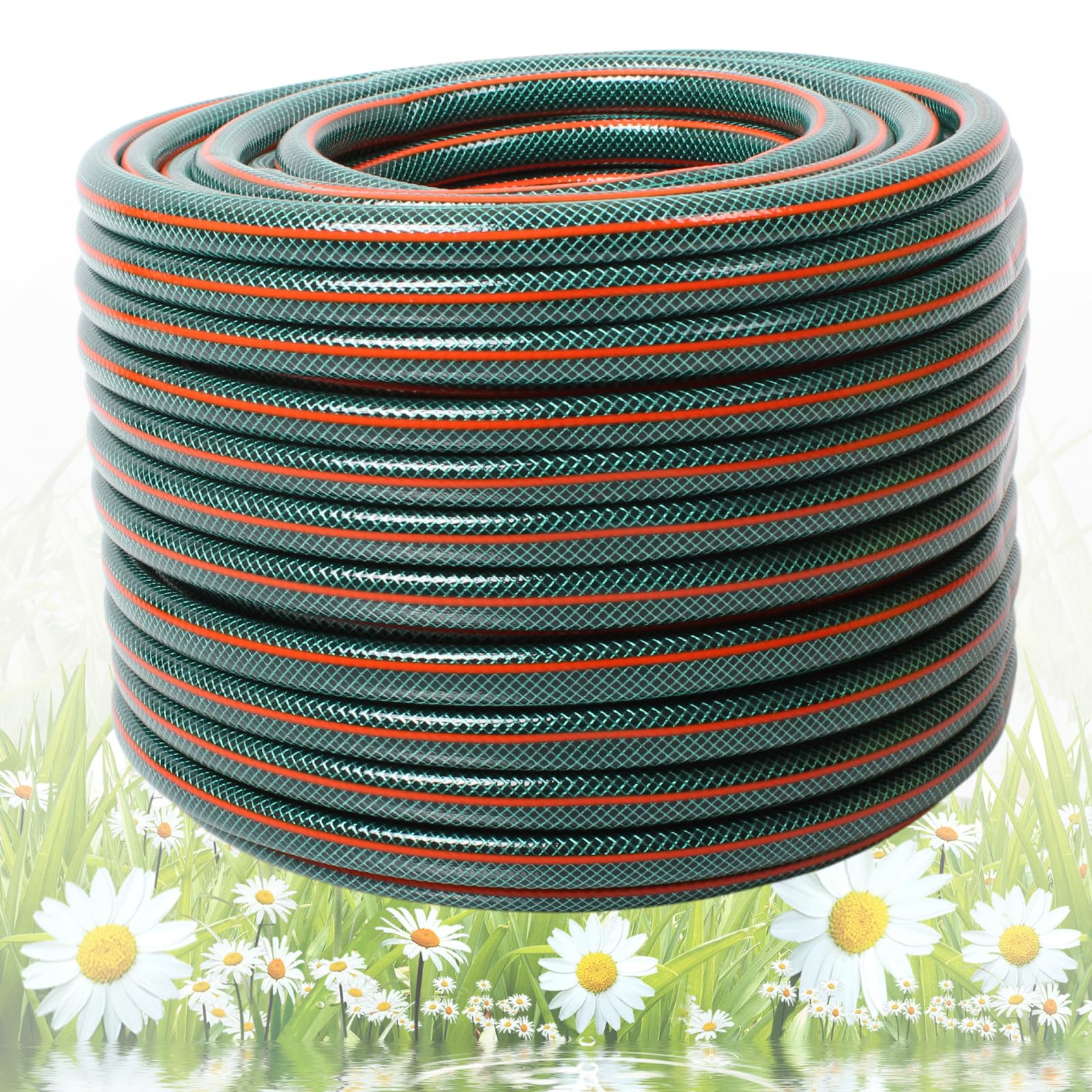 Gartenschlauch 1/2 Zoll 3/4 Zoll 1 Zoll 20m 30m 50m Schlauch 4-teiliges Anschluss-Set Wasserschlauch Gelb Grün Varianten (Grün, 1 Zoll 30m)