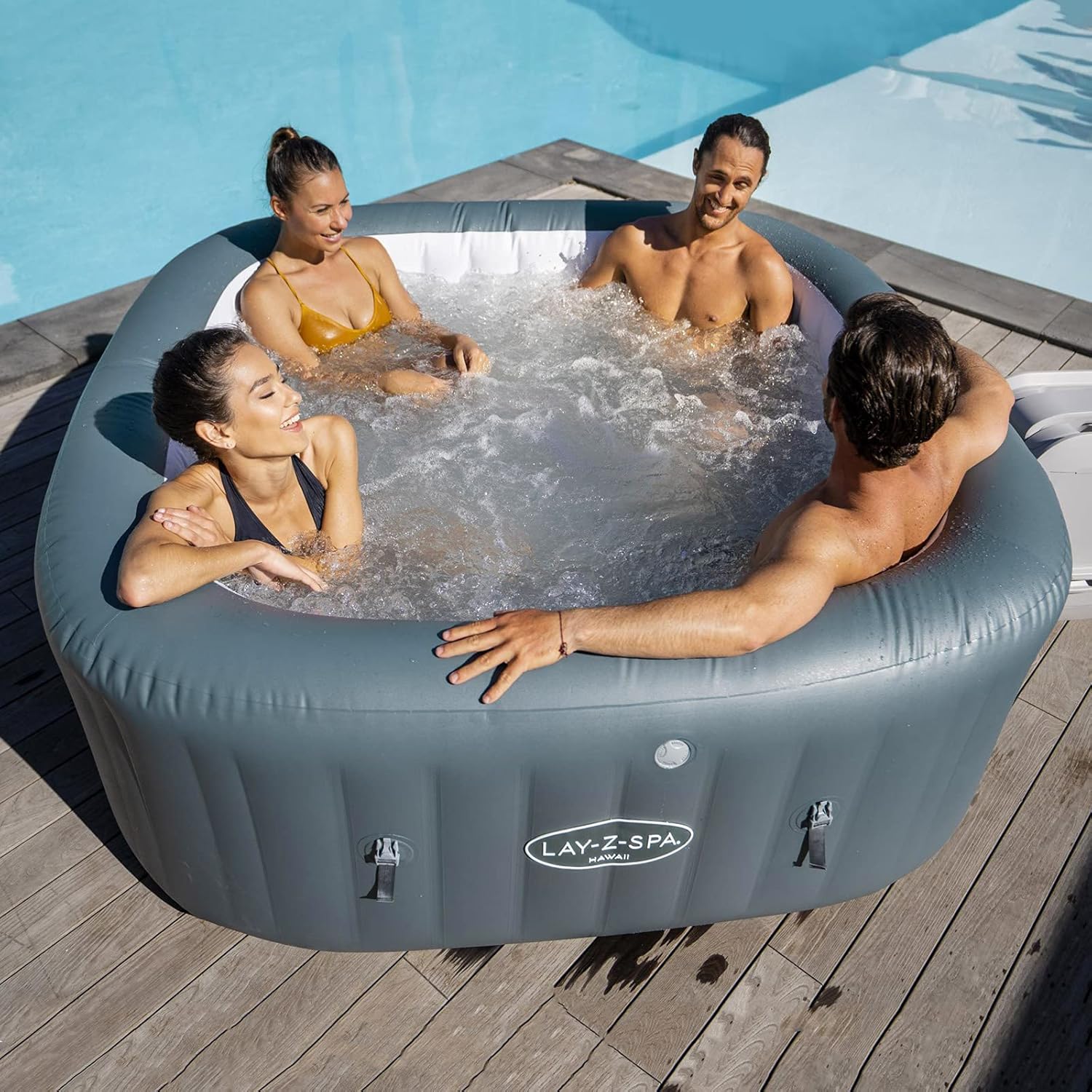 BESTWAY LAY-Z-SPA HAWAII HYDROJET PRO CALENTAMIENTO AUTOMÁTICO Spa Hinchable jacuzzi BESTWAY LAY-Z-SPA HAWAII HYDROJET PRO CALENTAMIENTO AUTOMÁTICO Spa Hinchable jacuzzi