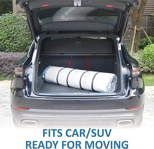 Miniatura 4 de Bolsa de vacío para colchón de espuma tamaño Queenmatrimonialmatrimonial XL con cremallera azul, bolsa de almacenamiento de colchón