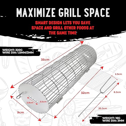 Miniatura 5 de Shizzo Cesta enrollable para parrilla, cesta grande de acero inoxidable para parrilla, estante de red portátil para acampar al aire libre para