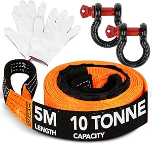 GADLANE Hi Vis Tow Rope - 5m X 5cm Thick, 10-Tonne Capacity | FindTheDeal
