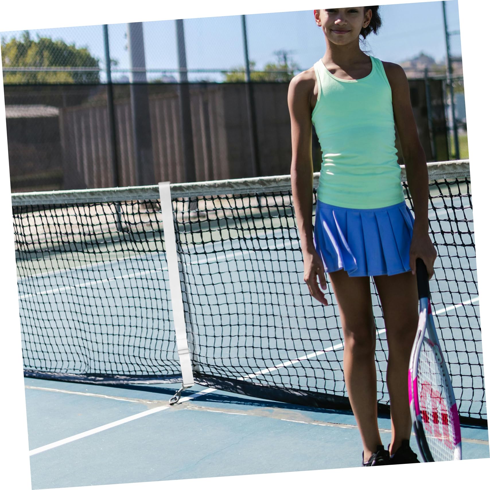 Toddmomy 4 Pezzi Cinghie Regolabili per Rete Tennis Accessori per Tennis Cinghie Centrali per Rete Regolabili e Resistente Facili Installare e Trasportare