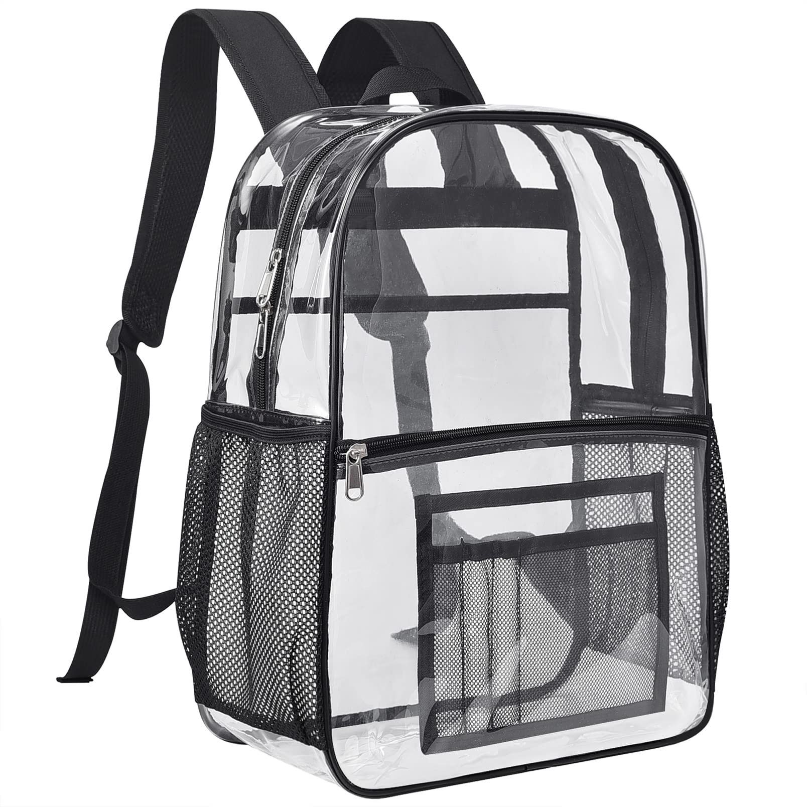 USPECLARE Clear Backpack for Stadium Approved 12×6×12 Transparent Bag | Small Clear Bag with Wider Shoulder Straps for Stadium Events Concert Work Festival