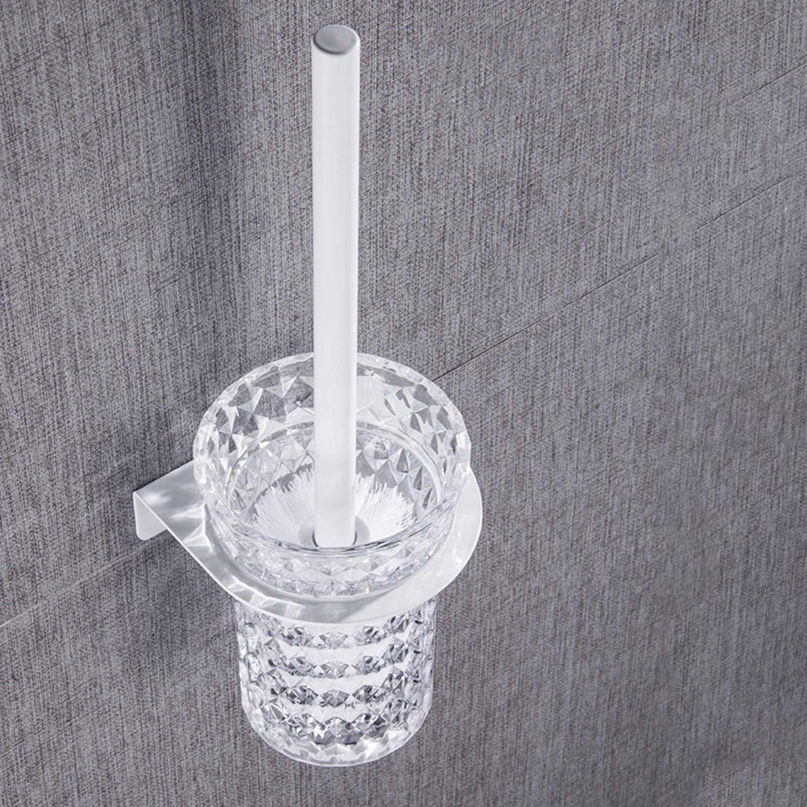 Cepillo Y Soporte Para Inodoro, Cepillo Para Inodoro De Mango Largo De Acero Inoxidable Con Vaso De Cristal, Cepillo Para Fregar Montado En La Pared Con Cerdas Rígidas Para Una Limpieza Profunda,Negro