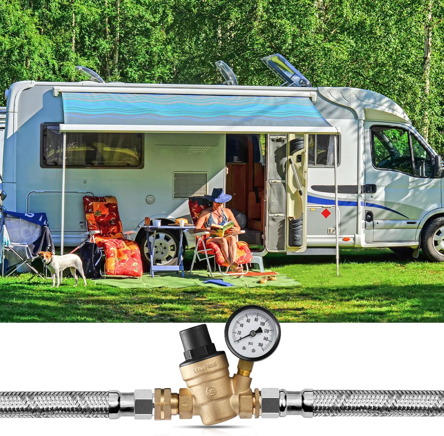 Buy Yukilyn RV Adjustable Water Pressure Regulator Brass LeadFree