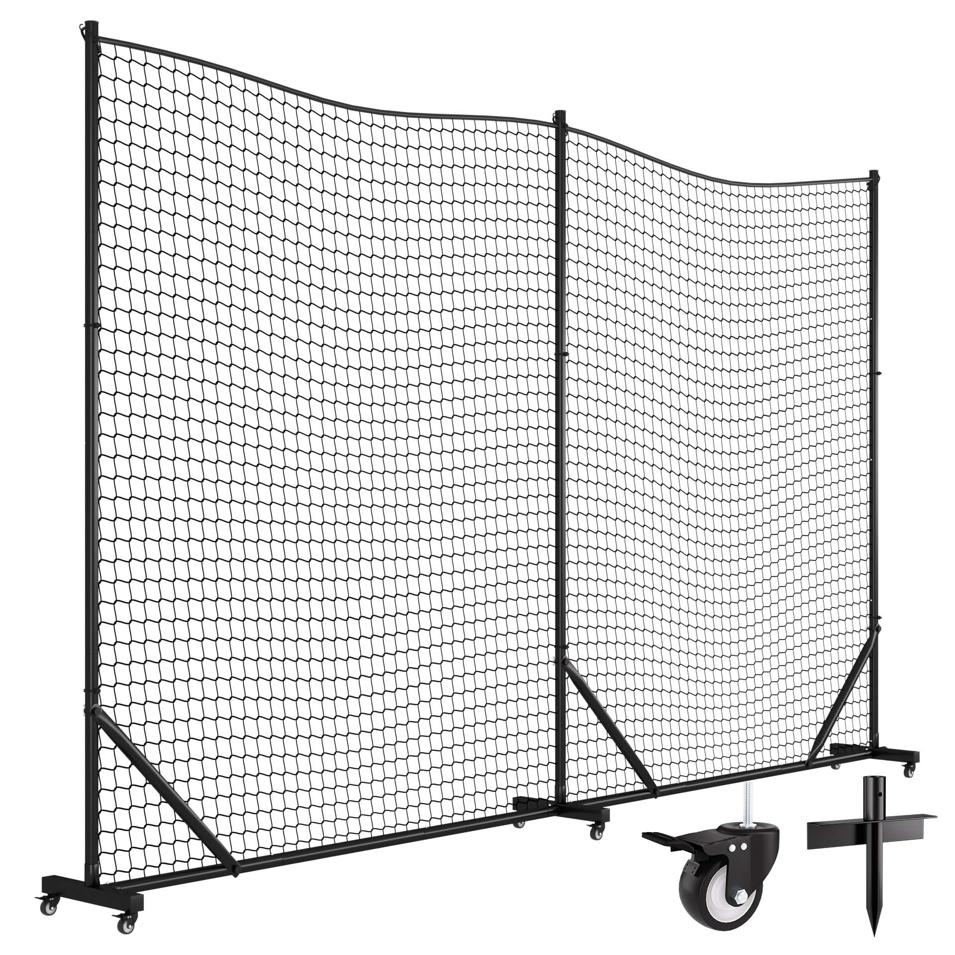 MR Ball Stop Net System, Movable Heavy Duty Backstop Net, 2 in 1 Multi-Sport Stop Netting, Ball Barrier Sports Practice Barrier Net for Professional, College and Grade School Training