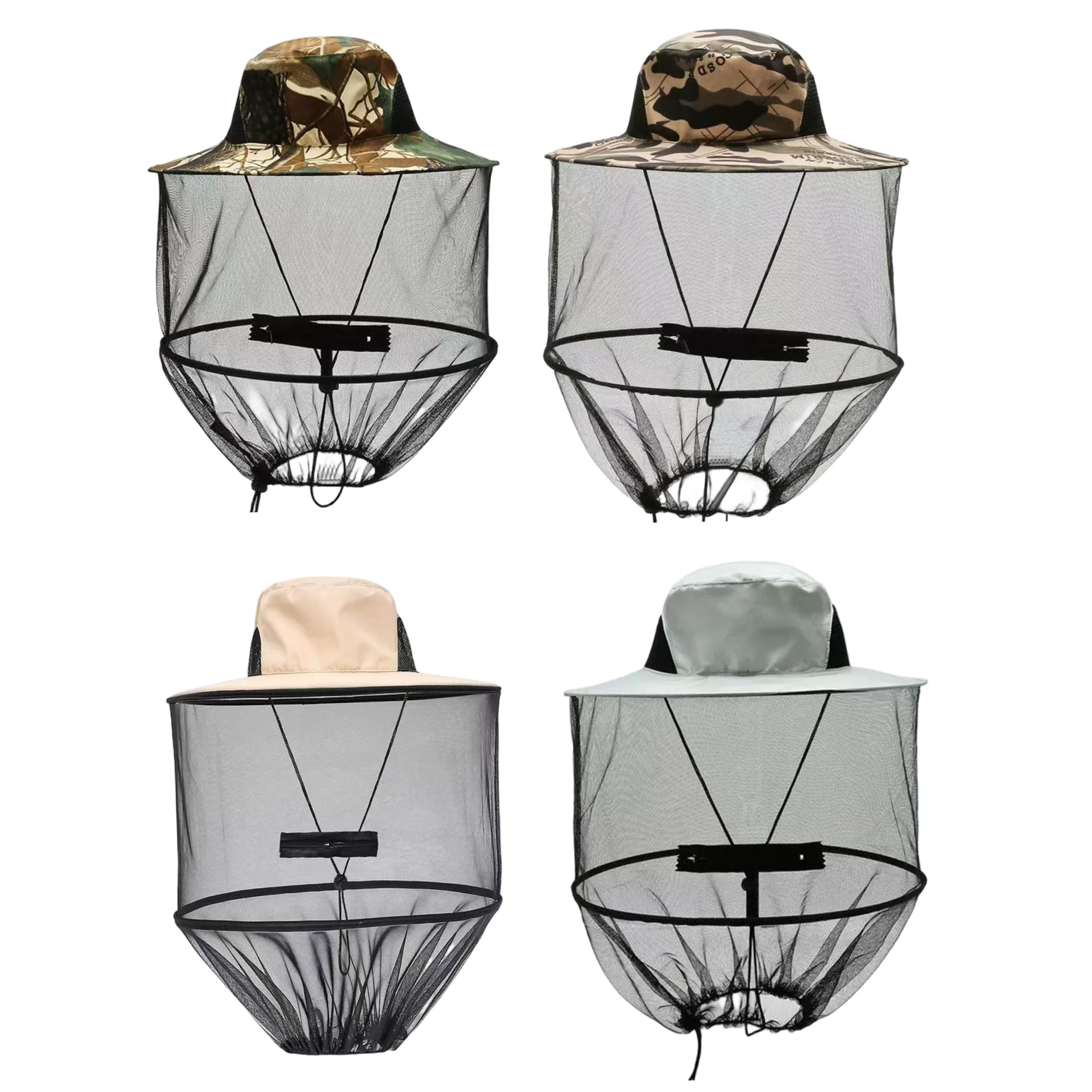 Cappelli Anti-Insetto con Rete 4 Pezzi Sistema operativo Nero, Design Leggero e Pieghevole Adatto alla Maggior Parte delle Donne per la Pesca e Il Giardinaggio