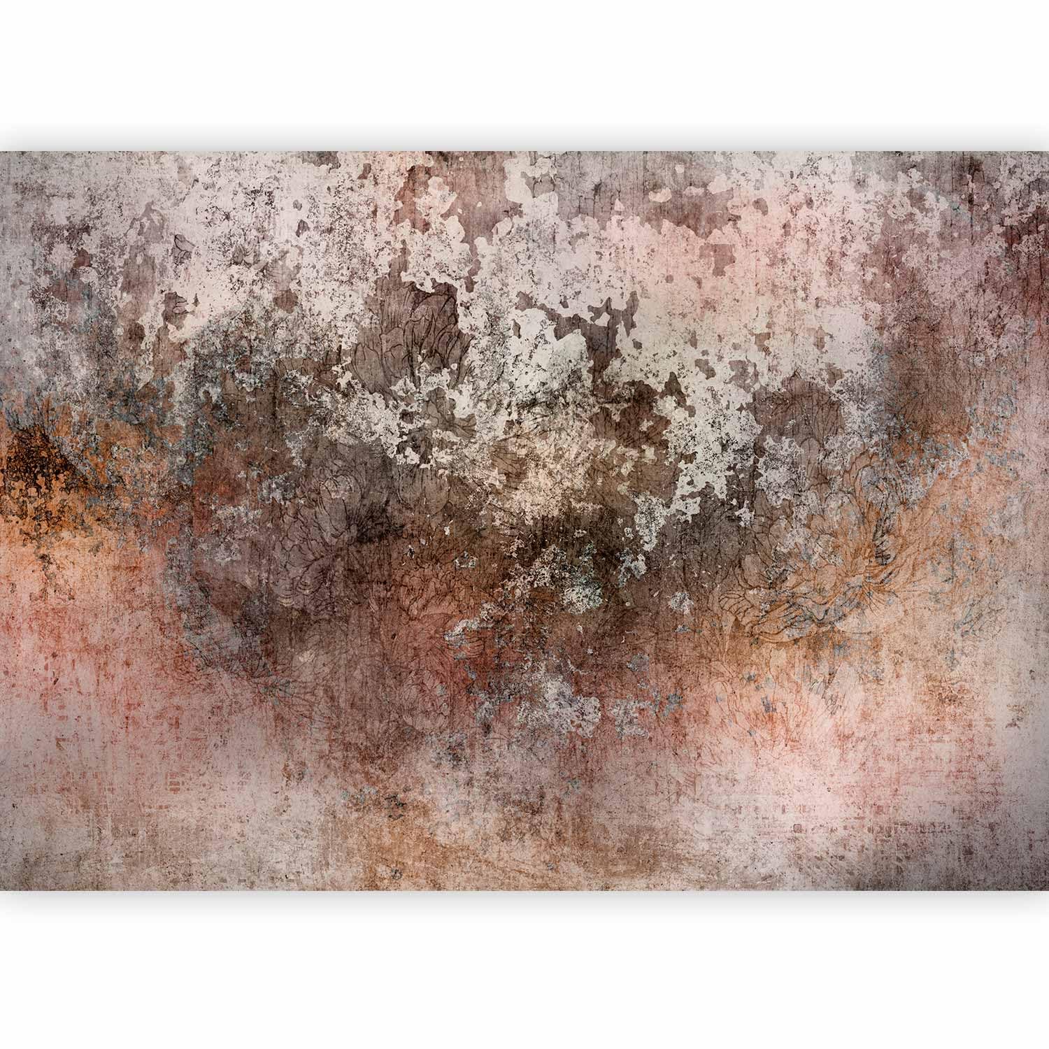 artgeist Wall Mural Concrete Rust 96x69 in - Peel and Stick Self-Adhesive Wallpaper Removable Large Sticker Foil Wall Decor Print Design Mural Brown Beige Cement a-C-10087-a-a