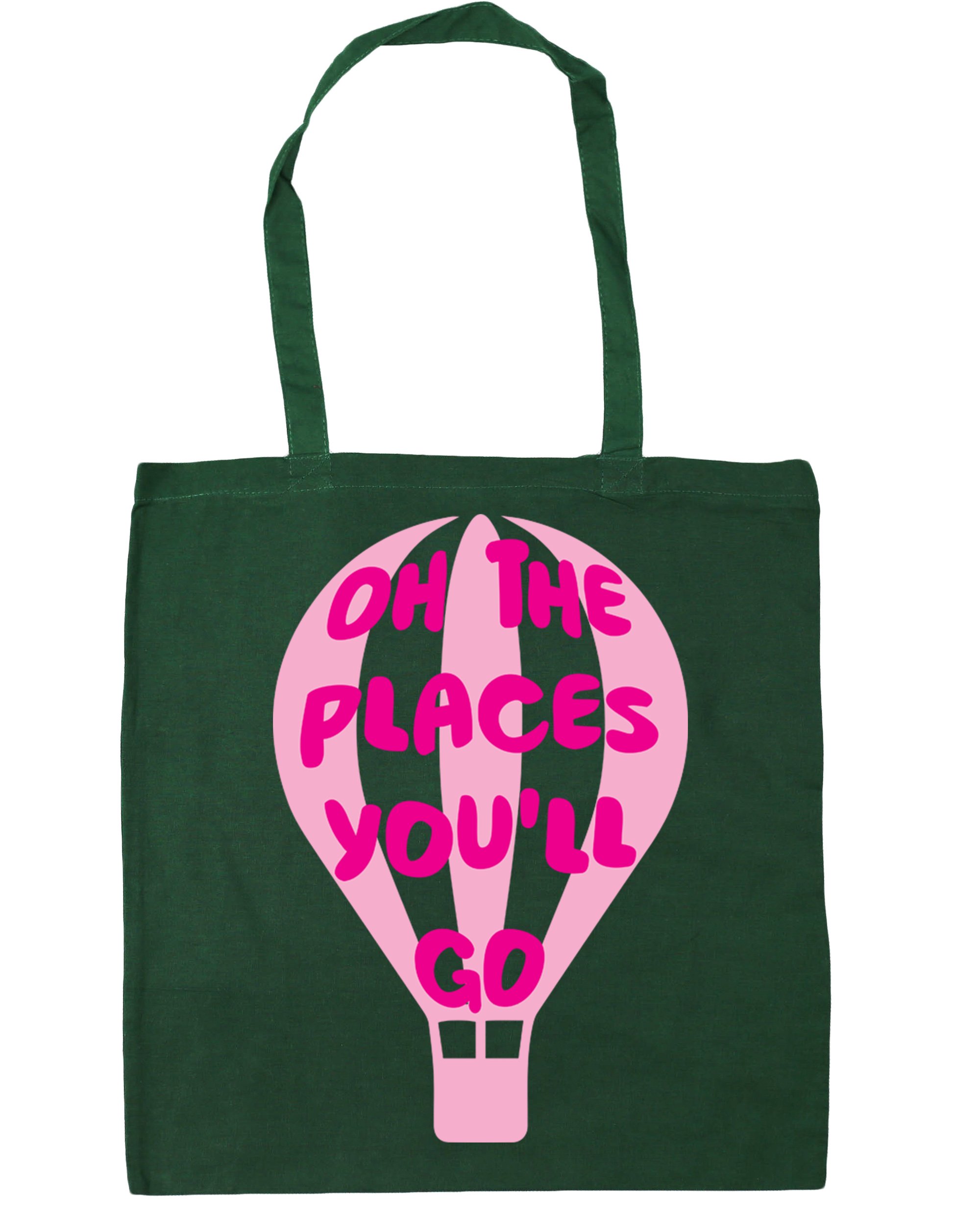 Hippowarehouse Oh the places you'll go (pink) Hot air balloon Tote Shopping Gym Beach Bag 42cm x38cm, 10 litres