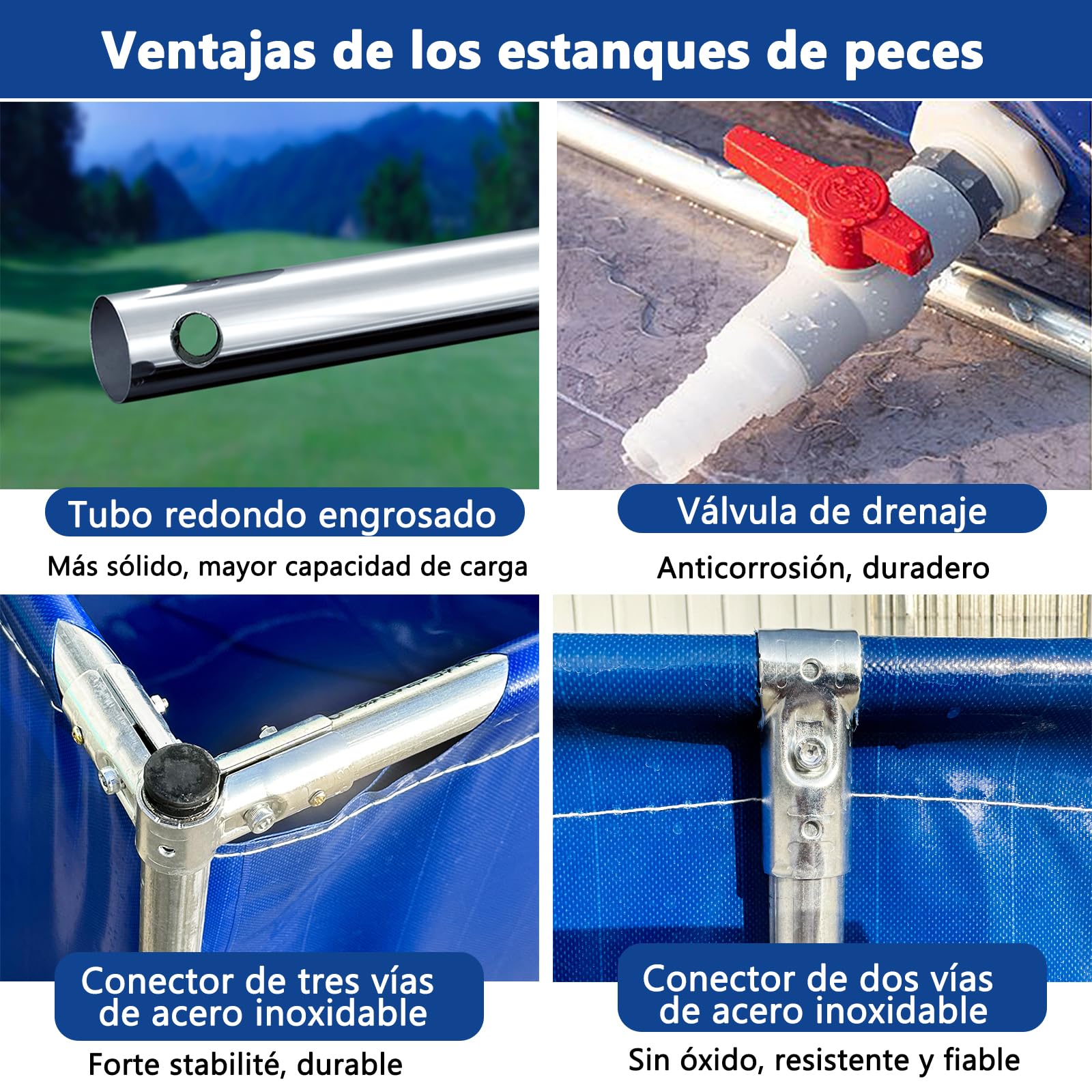Estanque de Piscina para Acuario con válvula de Drenaje,Piscina Plegable Rectangular, Tanque De Retención Flexible para Turtle Koi/Goldfish para Vivir(L1.5×W1×H0.5m-Verde)
