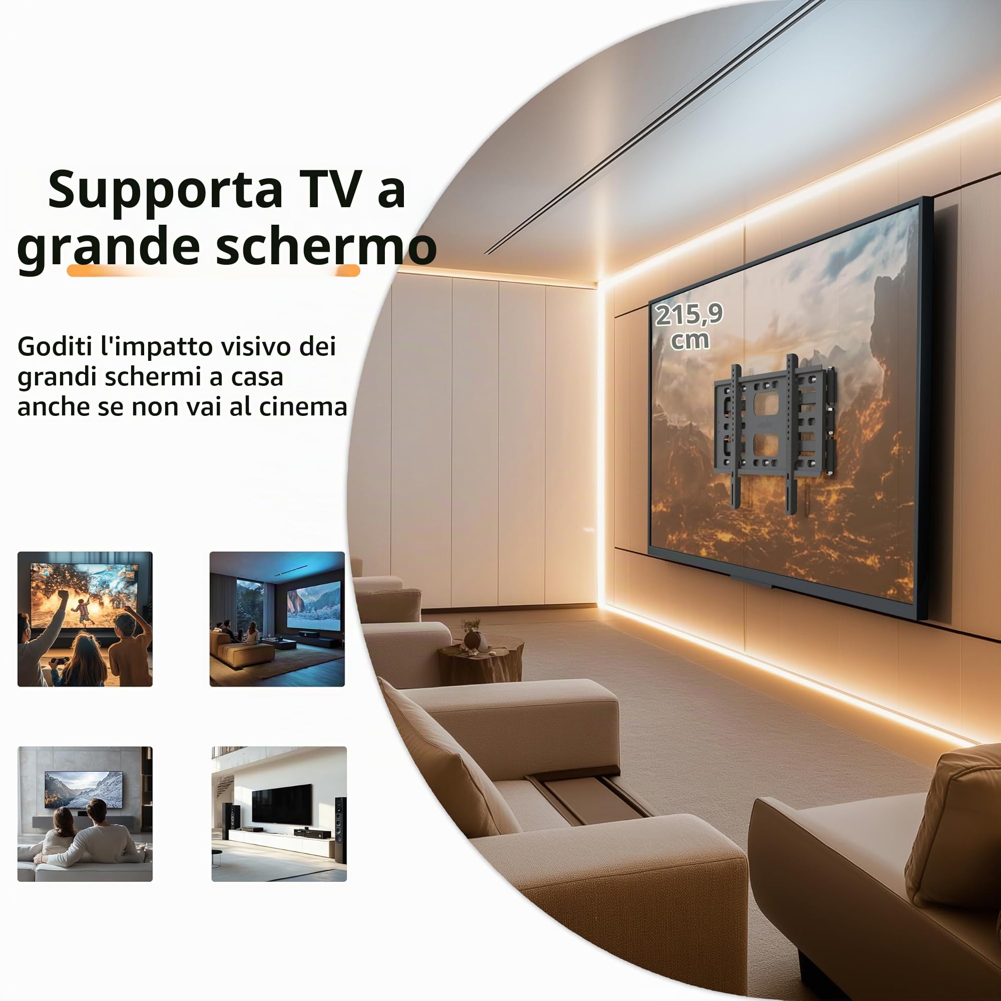 UNHO Supporto TV da Parete Estendibile: Staffa Muro per Porta TV 40-85 Pollici Portata Max 100kg Spesso Ultra Resistente Doppio Braccio Max VESA 600x400mm