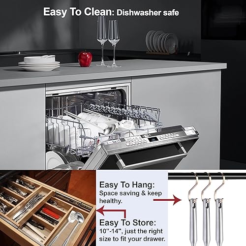 Miniatura 6 de Utensilios de cocina de acero inoxidable, 12 piezas, juego de utensilios de cocina pequeños, espátulas, cucharón, espumadera, tuneleros, cuchara de