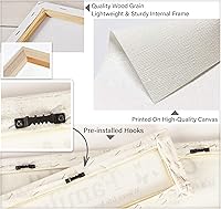 Vista 7 de Decoración de pared con citas en lienzo estirado, con texto en inglés This House Runs On Love, Laughter & Inappropriate Humor Cartel artístico