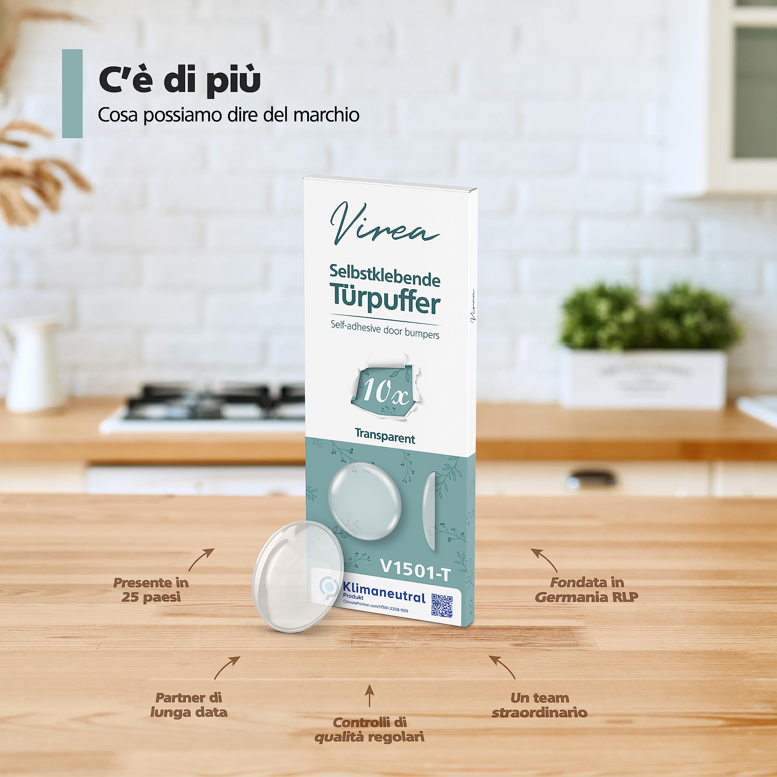 10 x Fermaporta 40 x 8 mm Trasparente - - Paracolpi autoadesivi per porte - - Paracolpi elastici per pareti - - Per proteggere pareti e mobili - - Paracolpi per la maniglia della porta