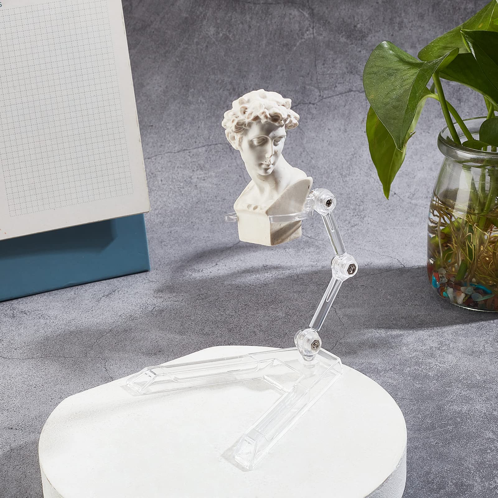 FINGERINSPIRE 3 Soportes Para Figuras De Acción – Base Blanca Y Soporte Transparente, Compatible Con HG, RG, SD, SHF Y Modelos 1/144, Fácil Montaje