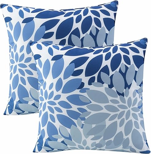 JMGBird Juego de 4 fundas de almohada impermeables para exteriores, 18 x 18 pulgadas, decoración del hogar para muebles, patio, cama, sofá,