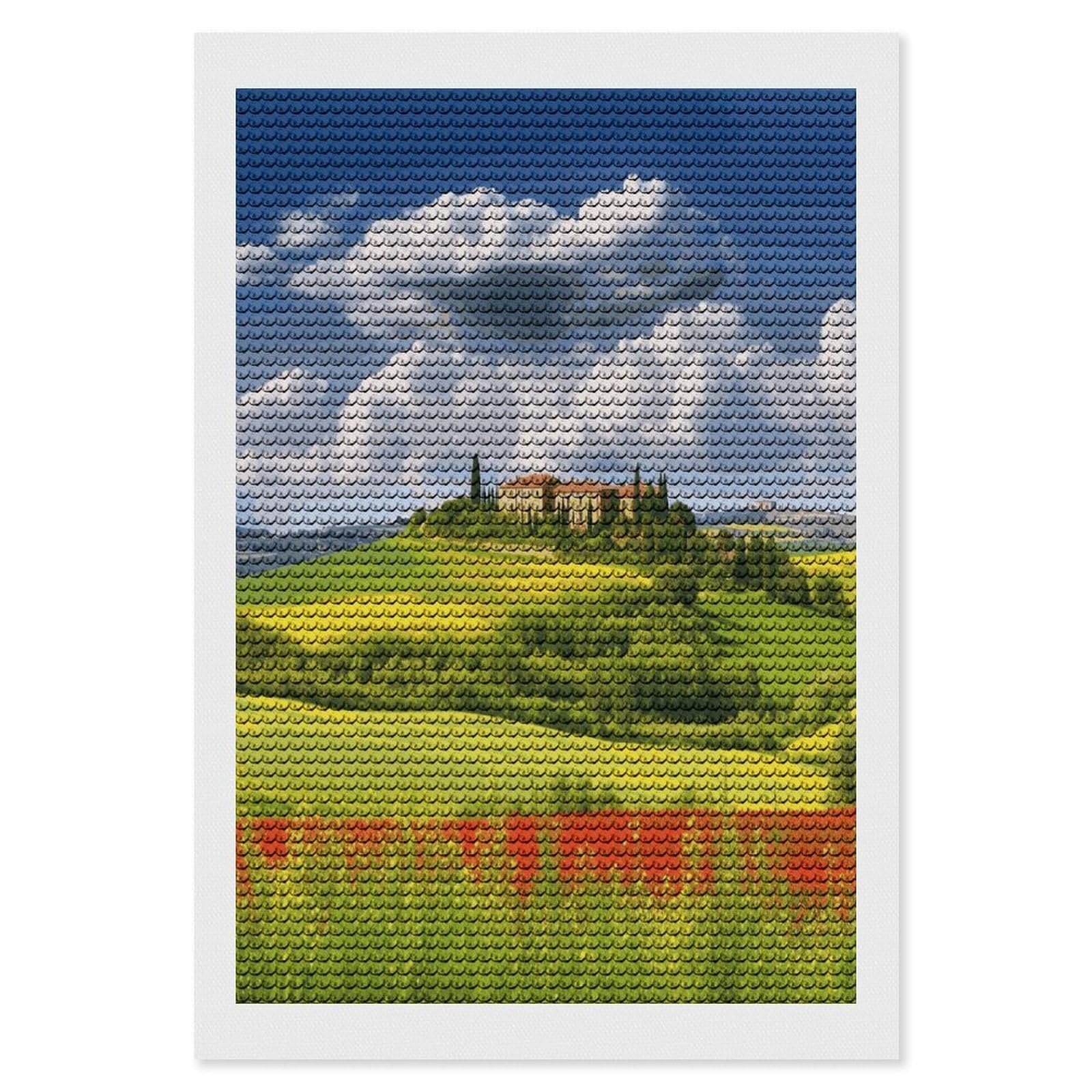 LDGSUPH Tuscany Spring Diamond Painting Kits for Adults Paint with Diamond Pictures Art DIY Full Drill Diamond Dots Painting Personalized Diamond Photo for Home Wall Decor Gift 8"x12"
