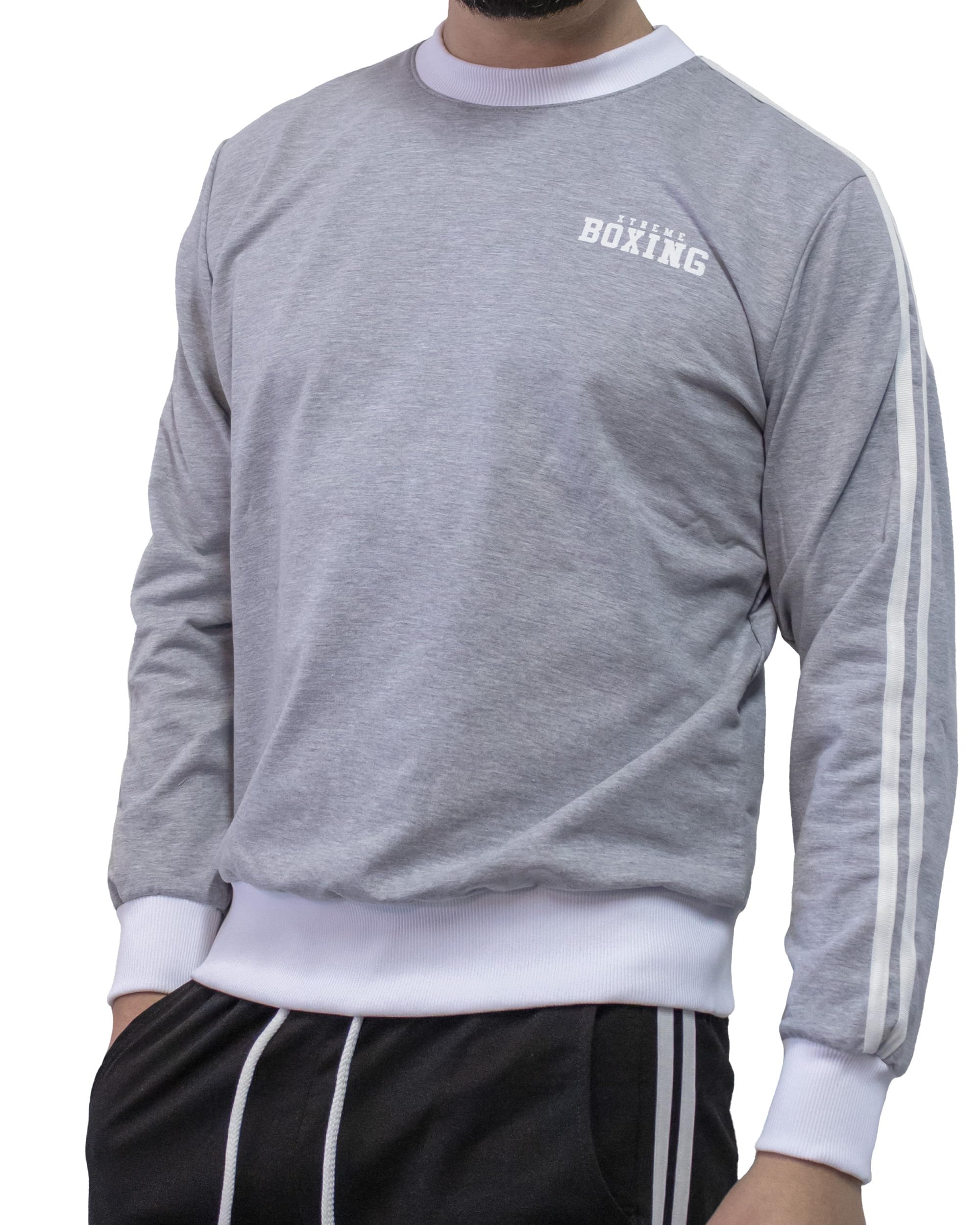 Lekka bawełniana bluza z okrągłym dekoltem, lekki sweter męski z bawełny, sportowy, dom, siłownia, jogging, wypoczynek XF206PC