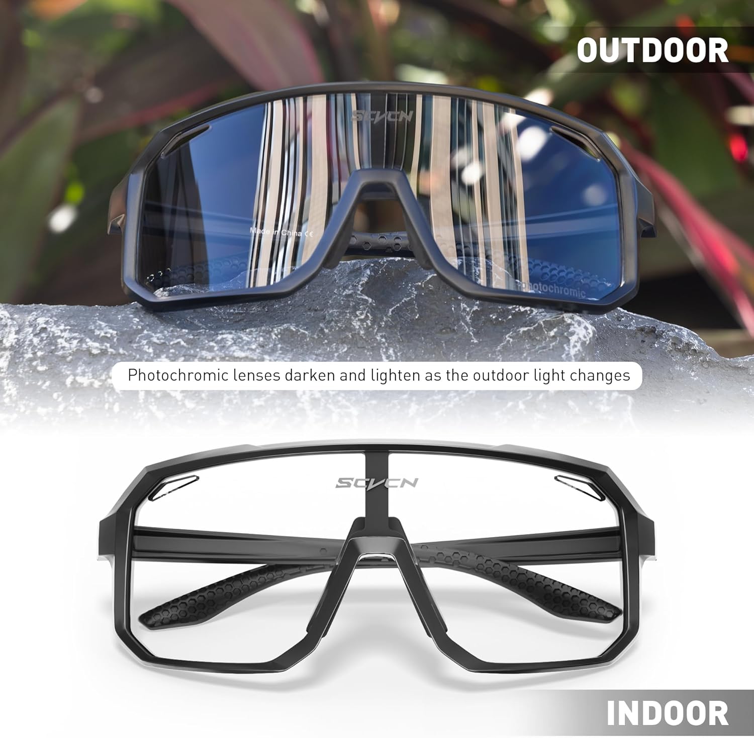 SCVCN Photochromic Cycling Glasses Sport Sunglasses Clear MTB BMX Men Women Running Driving S62 - Image 6