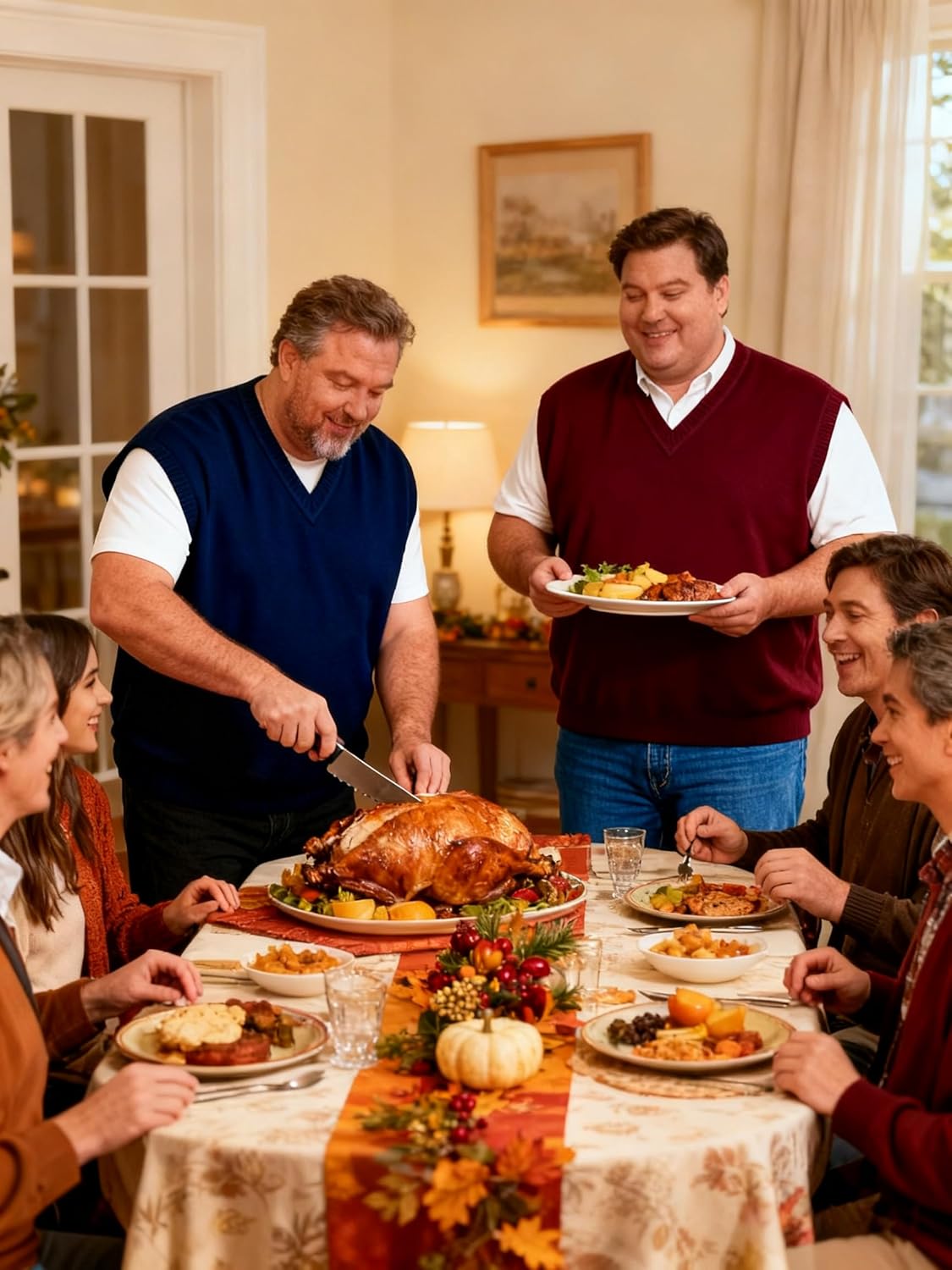 Krumba Men Oversized Sweater Vest: Plus Size Big Tall V Neck Cotton Pullover - Image 7