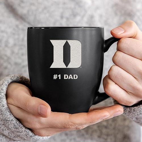 Miniatura 116 de Rico Industries NCAA #1 Dad - Taza bistró de cerámica negra mate grabada con láser, de 15 onzas, para bebidas calientes o frías Troyanos del Sur