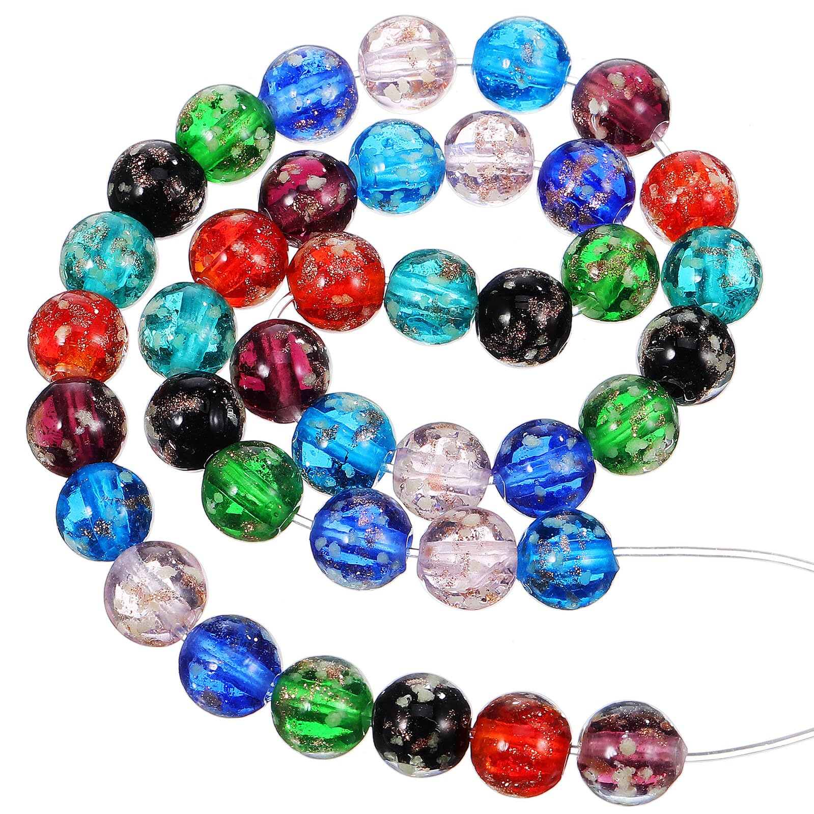 Housoutil 200 Piezas Cuentas De Vidrio Luminosas Brillante Cuentas Para Hacer Pulseras Mini Perlas De Neón Artesanía Kit Para Hacer Pulseras Con Talón