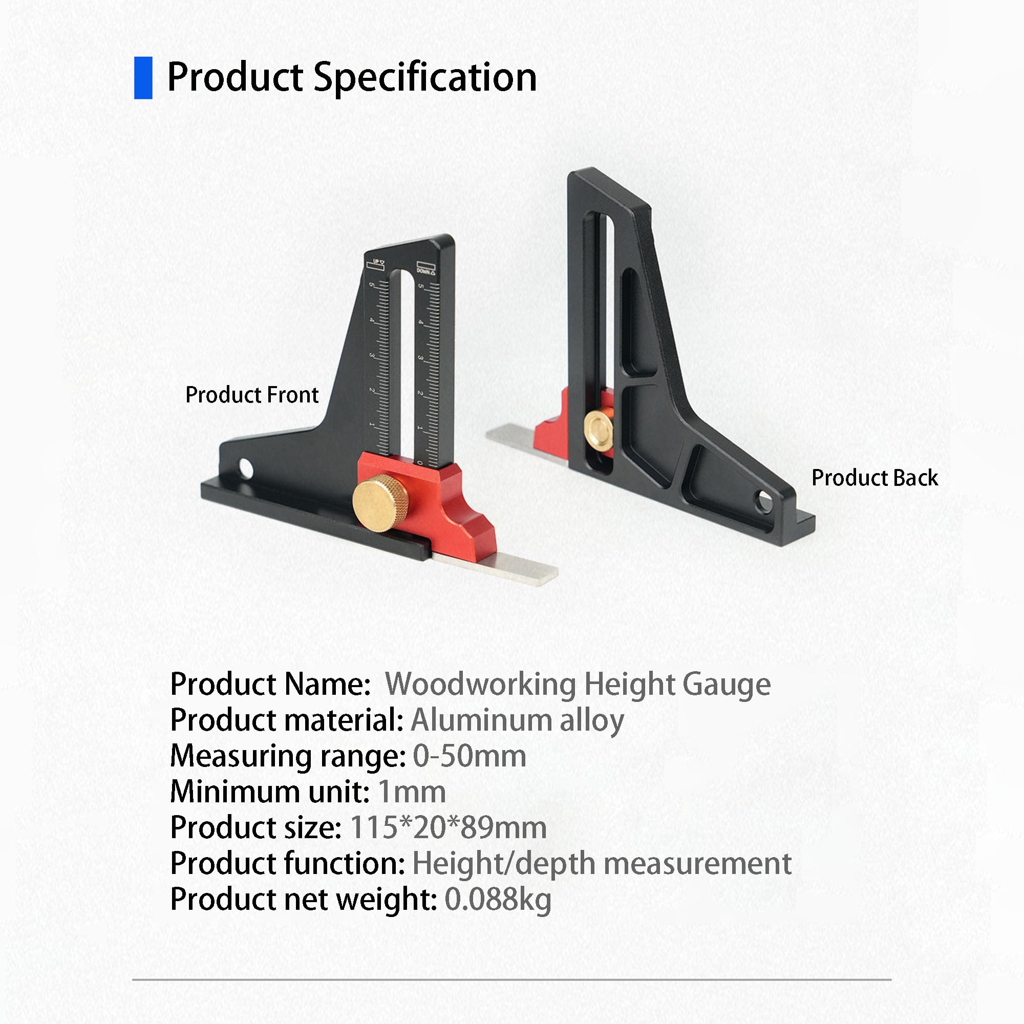 Depth Gauge - Height Aperture Caliper Depth Gauge Measuring Tool for Router and Table Saw Accessories Woodworking Set Up