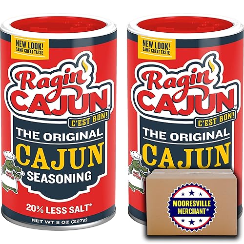 Miniatura 2 de Ragin Cajun - Condimento cajún original, 8 onzas, 2 recipientes con calcomanía Mooresville Merchant