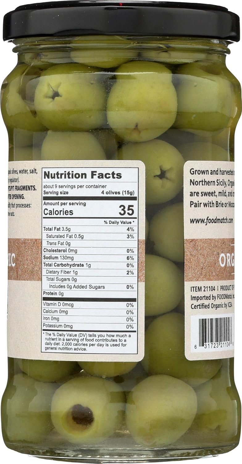 Divina Organic Castelvetrano Pitted Olives, 10.6 Ounce (Pack of 3)