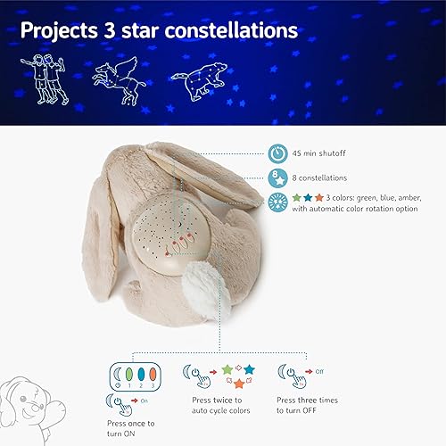 Miniatura 3 de Cloud b Proyector de estrellas de luz nocturna calmante  Brillo suave  3 colores  3 constelaciones  Apagado automático  Conejito