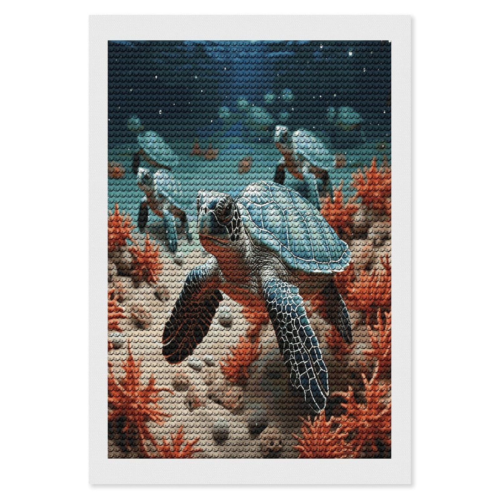 LDGSUPH Turtle Starfish Diamond Painting Kits for Adults Paint with Diamond Pictures Art DIY Full Drill Diamond Dots Painting Personalized Diamond Photo for Home Wall Decor Gift 8"x12"