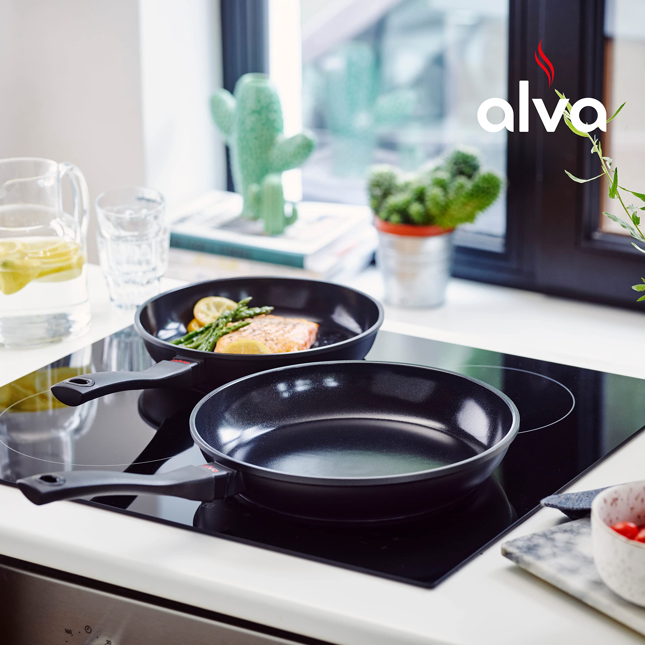 Alva Energy Non Stick Frying Pan 11" Skillet, Cast Aluminium Non Stick Fry Pan for Cooking, Omelette Pan, Electric Frying Pan, Suitable as Induction Compatible Cookware