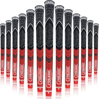 CRESTGOLF Golf Grips Updated Multi-Compound Golf Grips for Golf Clubs Golf Grips Set of 13 Pieces More Non-Slip Ecological Cotton Yarn Thread Technology Medium or Standard Size