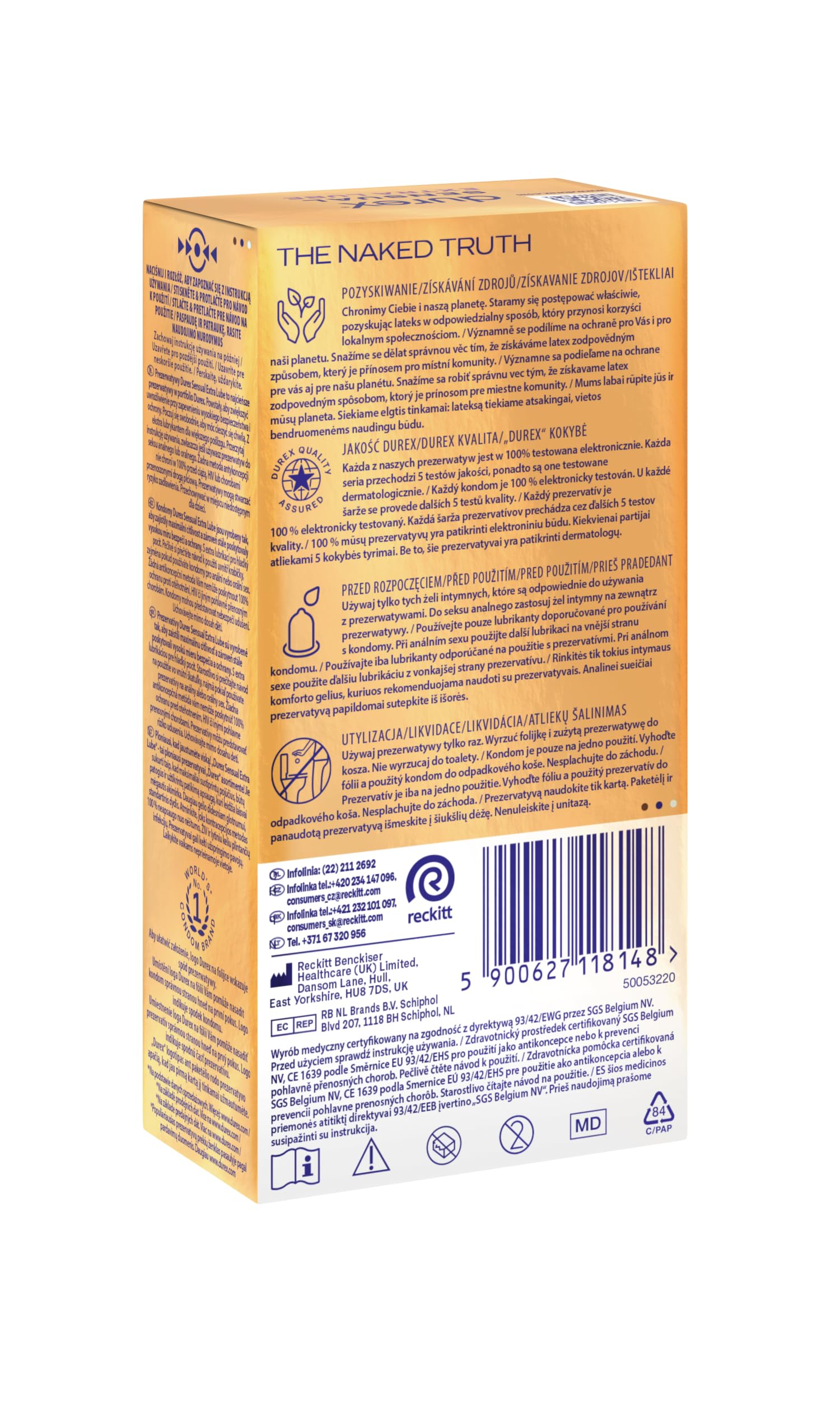 Prezerwatywy DUREX SENSUAL EXTRA LUBRICATED z dodatkowym lubrykantem 10 szt
