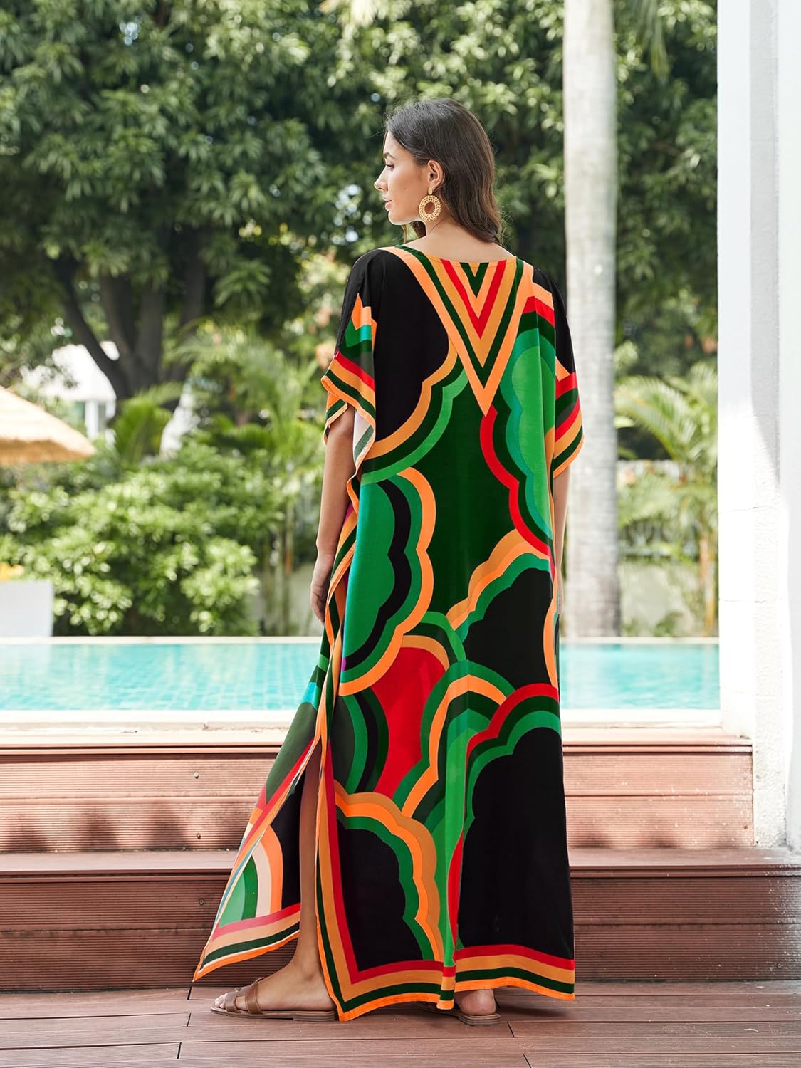 Plus Size Kaftan Dress for Women Caftan Bathing Swim Cover Up Boho Beach Dress Lightweight Loungewear - Image 6