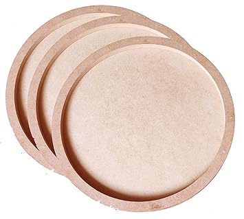 SNOOGG 19CM Pack of 3 Wooden Pouring Cradled Panel for Painting, Resin, Acrylic, DIY and for Arts & Crafts