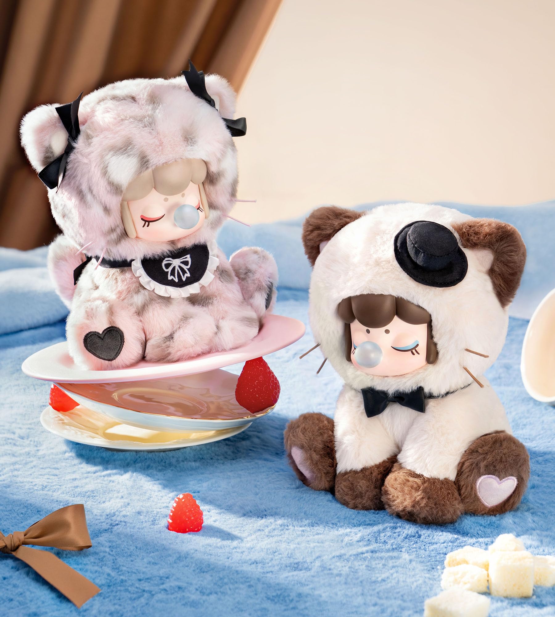 Rolife Teezeit Kätzchen Blind Box, 1 Zufällige Figur aus 6, Vinyl Plüschfigur 17cm, Plüsch Anime Actionfigur Sammlerfigur Spielzeug Geschenk Für Sammler