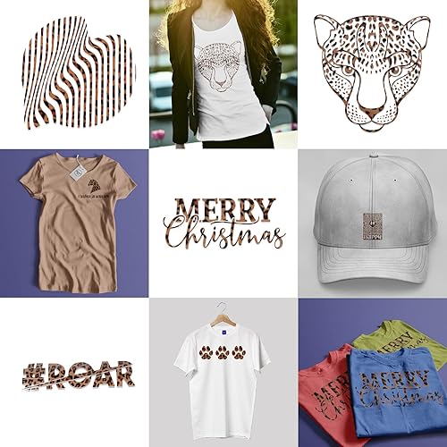 Miniatura 6 de TORC Leopard HTV - Rollo de vinilo de transferencia de calor de 12 pulgadas x 20 pies, vinilo para planchar para camisetas, manualidades a granel