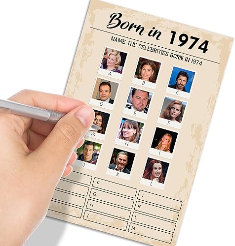 Miniatura 4 de QUPT Juegos de fiesta de cumpleaños número 50, juegos nacidos en 1973, suministros de fiesta de cumpleaños para adultos, divertido juego de fiesta