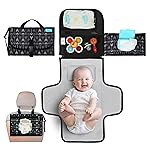 Kopi Baby Portable Diaper Changing Pad - Baby Diaper Changer Travel Bag with Wipes Pocket, Smart Design Portable Changing Mat, Infant Travel Station Kit, Gift for Newborn - Black Arrows, Classic