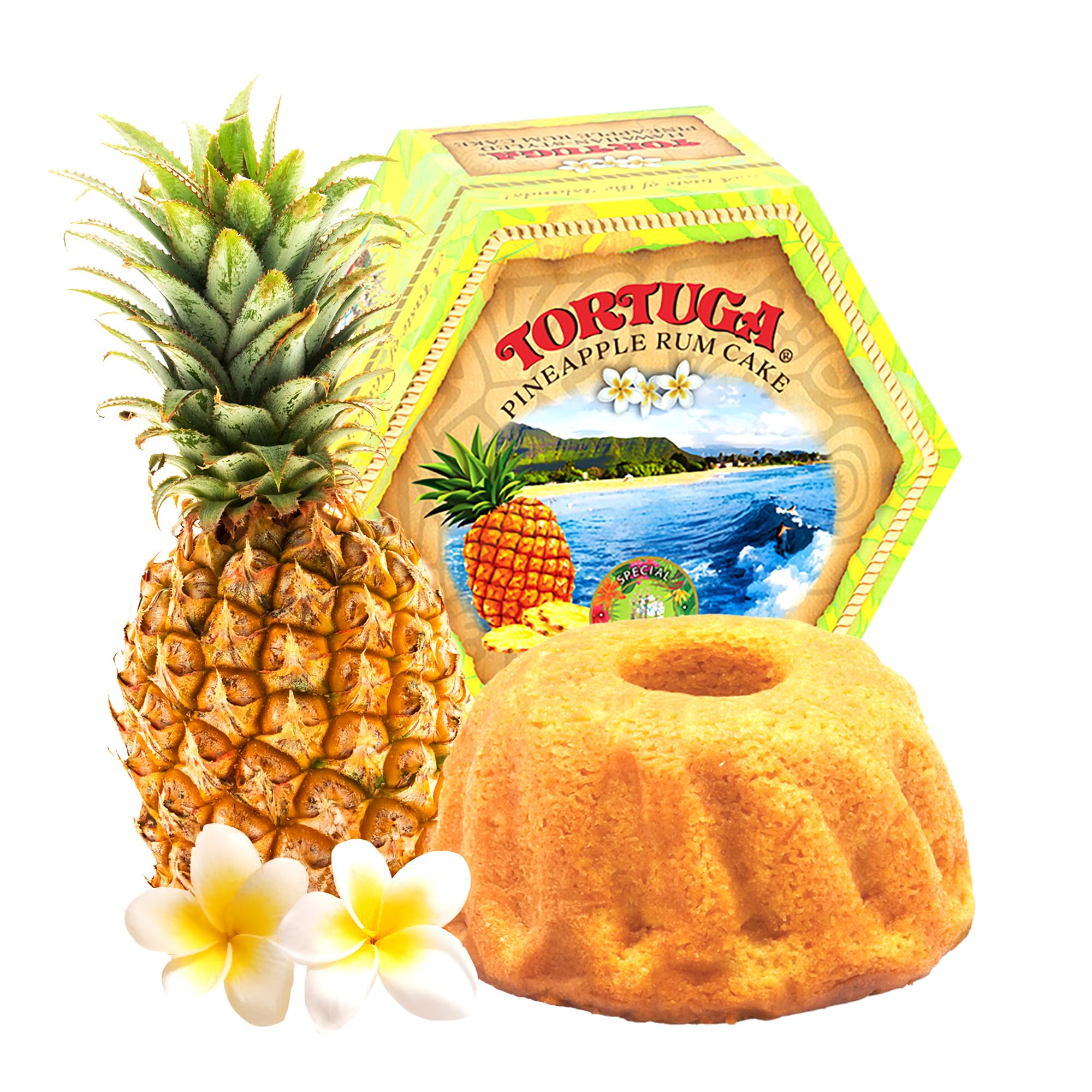 TORTUGA Hawaiian Pineapple Rum Cake - 16 oz Pineapple Rum Cakes - The Perfect Premium Gourmet Gift for Stocking Stuffers, Gift Baskets, and Christmas Gifts - Great Snack Cakes for Delivery