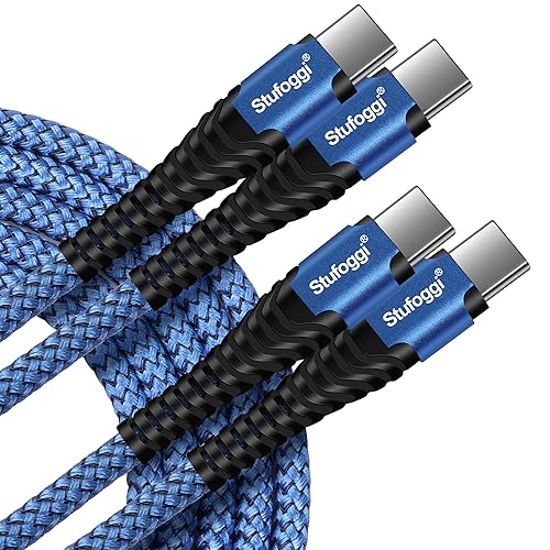 Cable USB C a USB C, paquete de 2 unidades, 60 W, 6 pies, cable de carga USB tipo C para iPhone 15ProPlusPro Max, Samsung S23S22S21 Ultra, cable