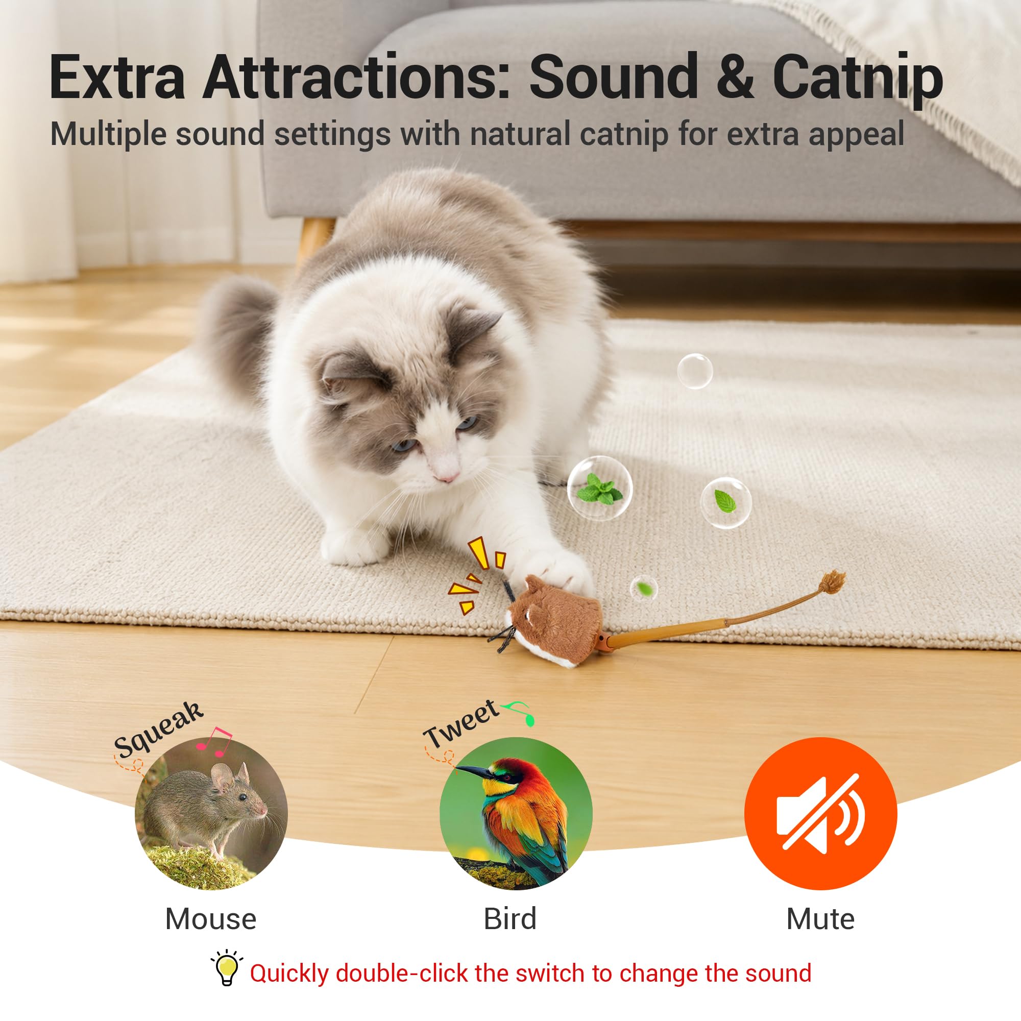 Potaroma Souris électrique - Jouet pour chat