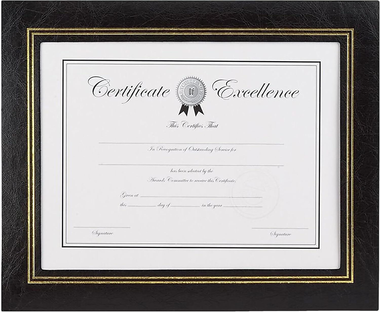 STAPLES Picture Frame for Photos and Documents, Leatherette, Black, 2-Pack (2 in)