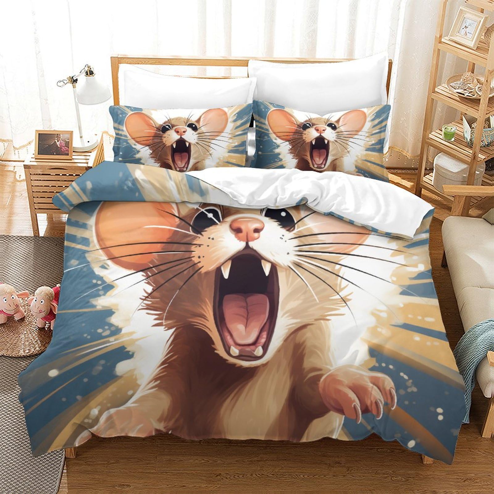 Housse de couette 260x220 souris pour lit enfant et ado