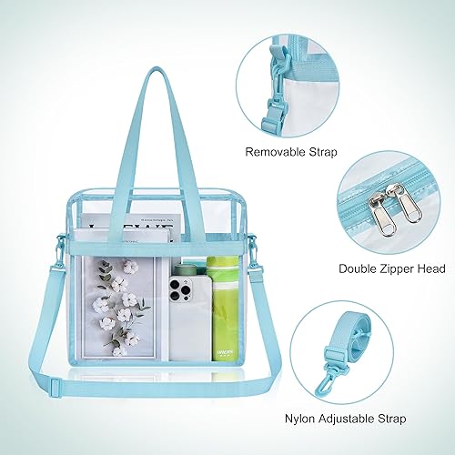 Vista 390 de Oraben Bolsa transparente transparente aprobada para estadios de 12 x 6 x 12 pulgadas, bolsa de estadio para trabajo, juegos deportivos, gimnasio