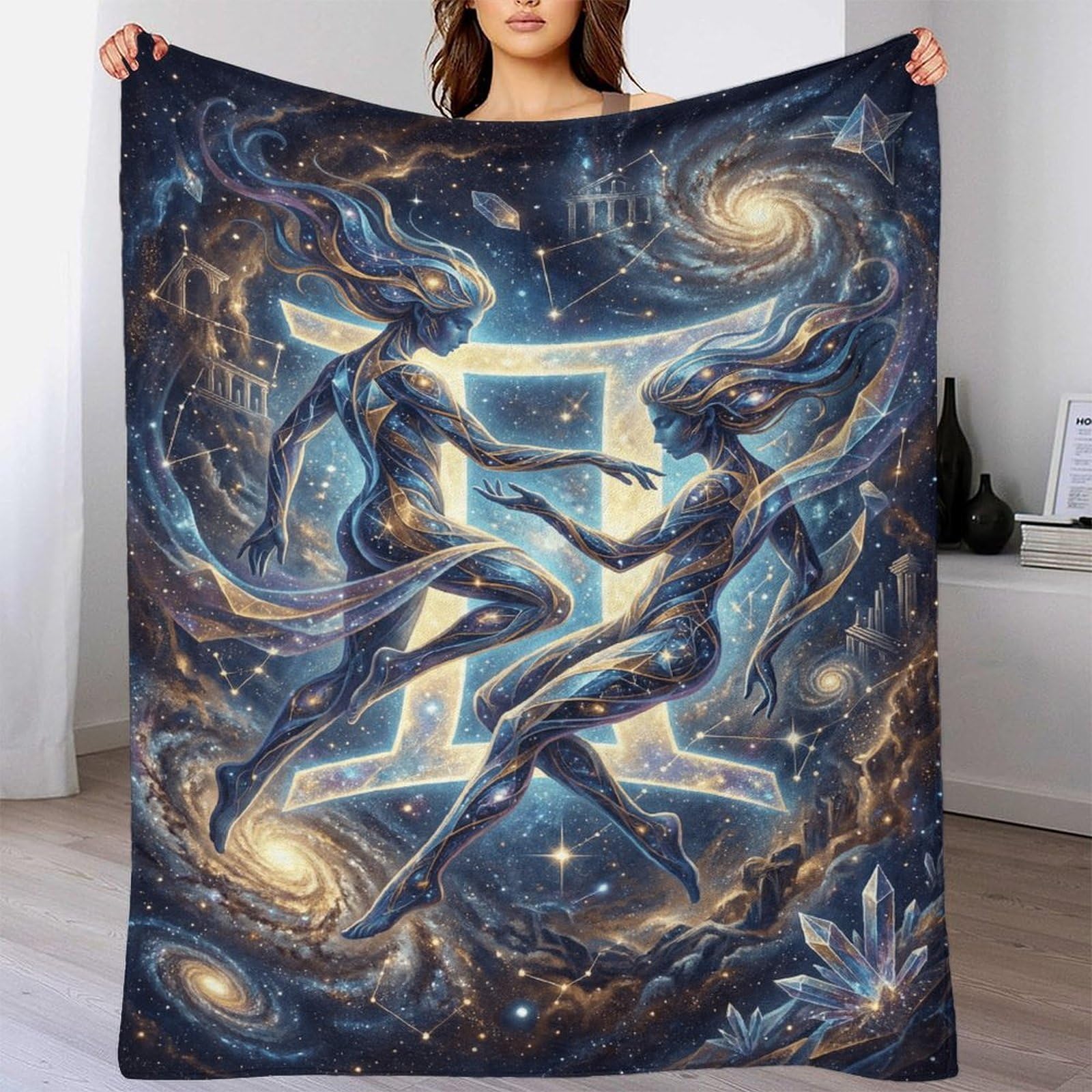 W7C8U2X3 Gemini Zodiac for for Soft Throw Blanket, Bedroom Sofa Couch